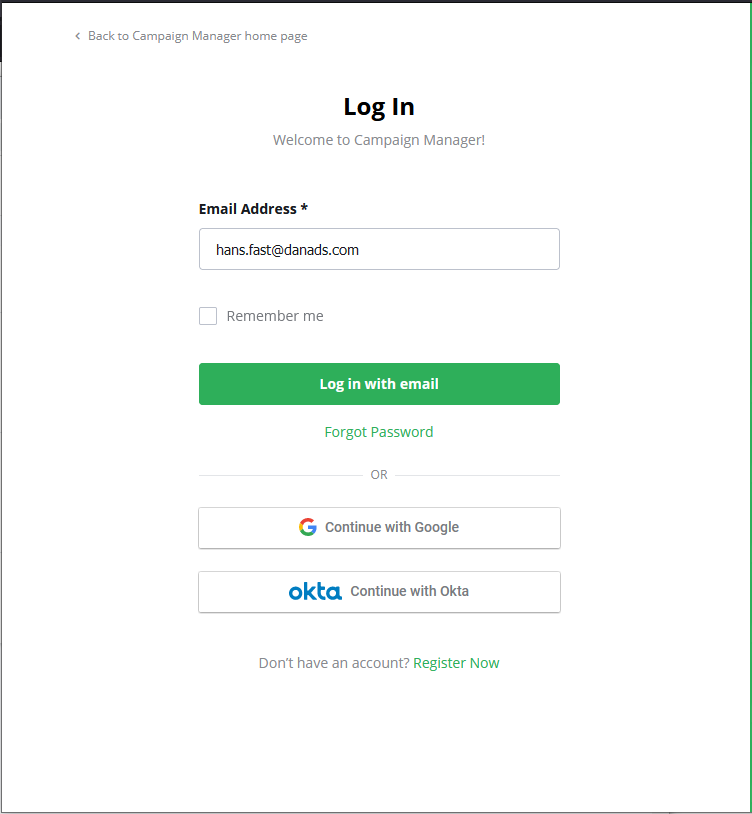 Close-up screenshot of the login form, with a red box highlighting the 'Forgot Password' link that users can click to reset their password.