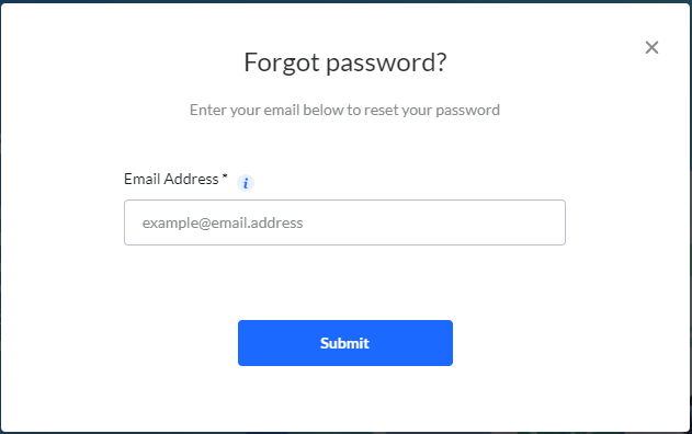 Close up screenshot of the login form, with a red box highlighting the 'Forgot Password' link that users can click to reset their password.